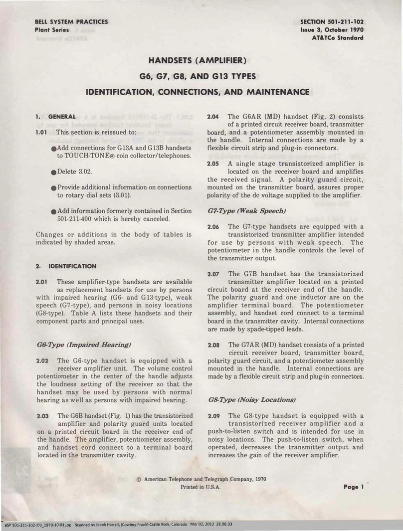 Bell System Practices G6 Identification, Connections and Maintenance
