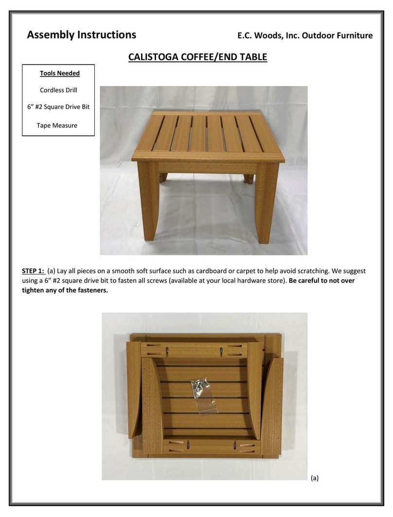 E.C. Woods CALISTOGA COFFEE/END TABLE User manual E.C. Woods CALISTOGA COFFEE/END TABLE User manual