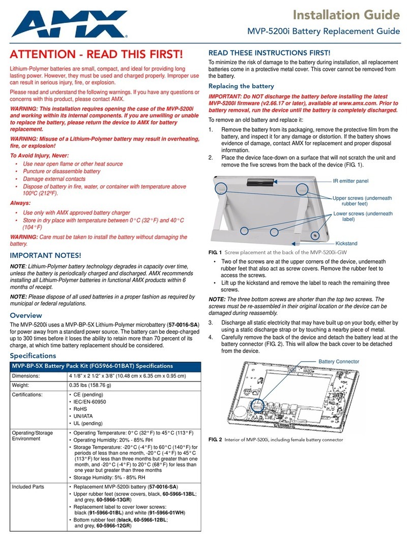 AMX Modero Viewpoint MVP-5200i User manual