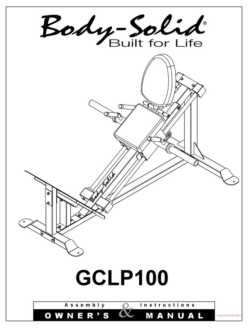 Body Solid GCLP100 Quick start guide