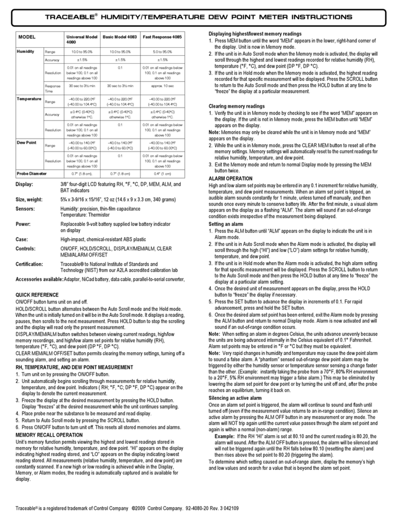 Control Company Traceable 4080 instructions
