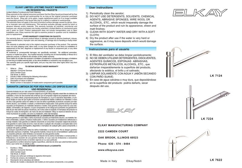 Elkay LK 7124 User manual