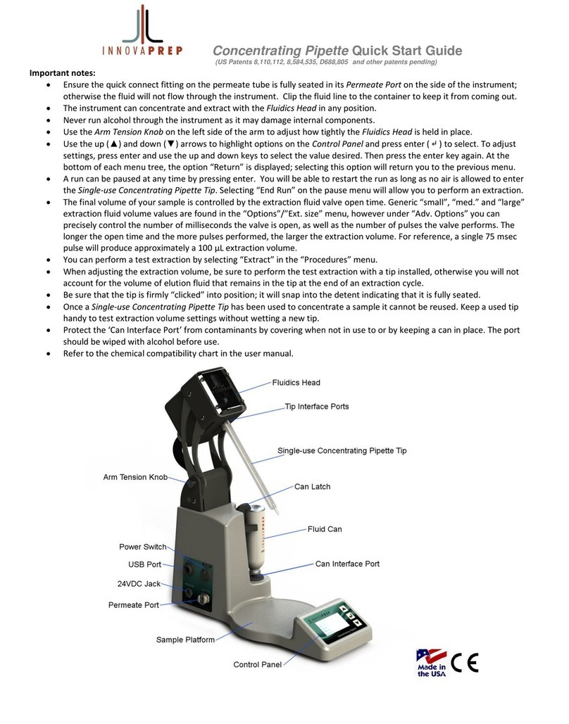 InnovaPrep Concentrating Pipette quick start guide