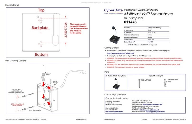 CyberData 011446 Manual