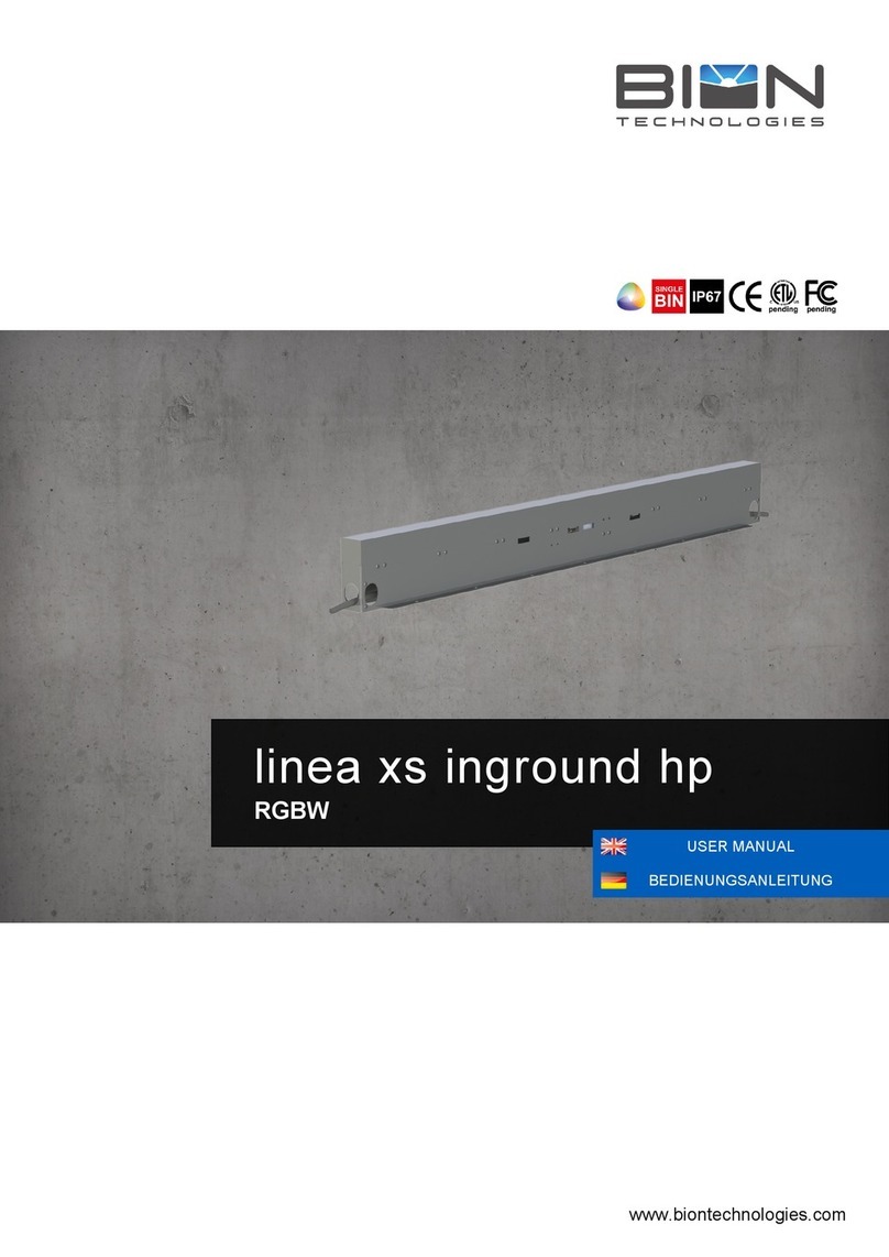 BION TECHNOLOGIES linea xs inground hp user manual