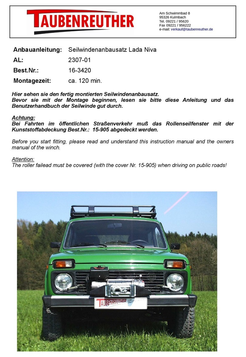 TAUBENREUTHER 16-3420 quick start guide