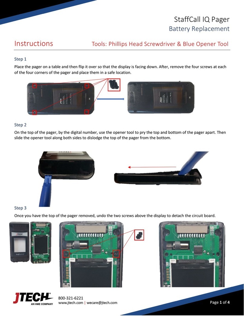 HME JTECH StaffCall IQ Pager User manual