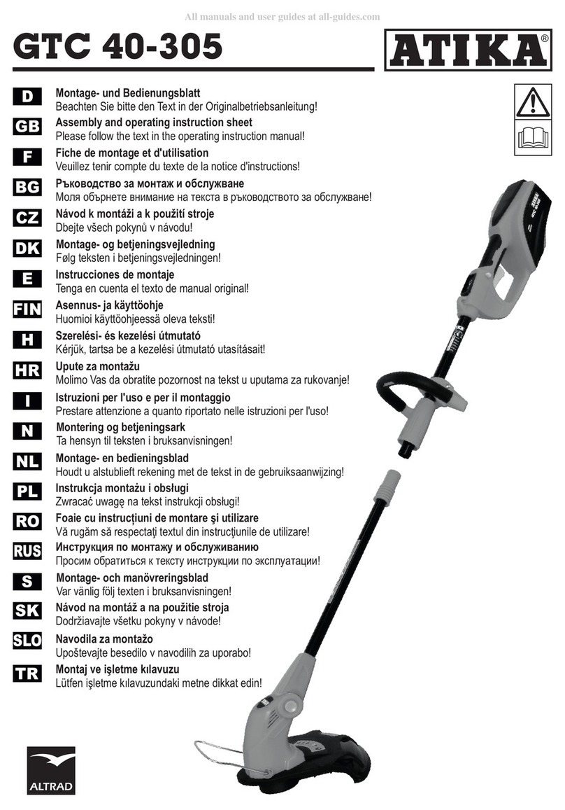 Altrad ATIKA GTC 40-305 Assembly and operating  instruction sheet
