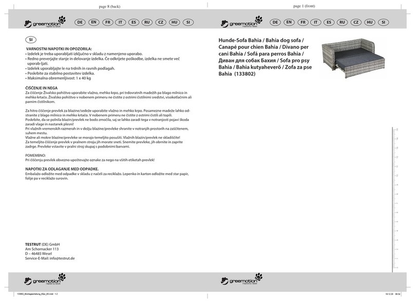 Greemotion Bahia dog sofa manual