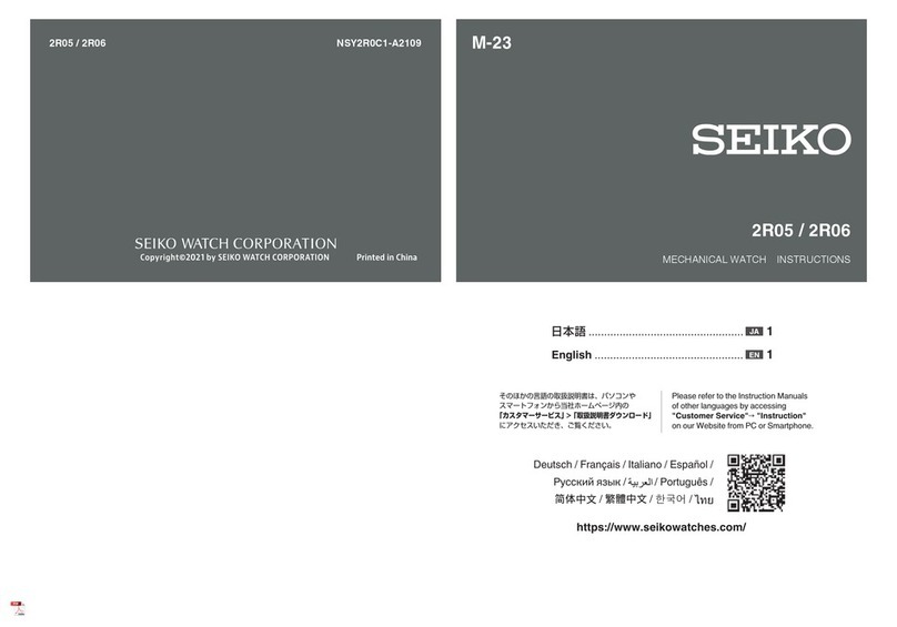 Seiko M-23 2R05 instructions