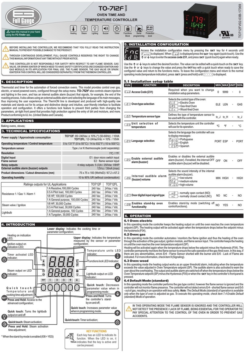 Full Gauge TO-712F quick start guide