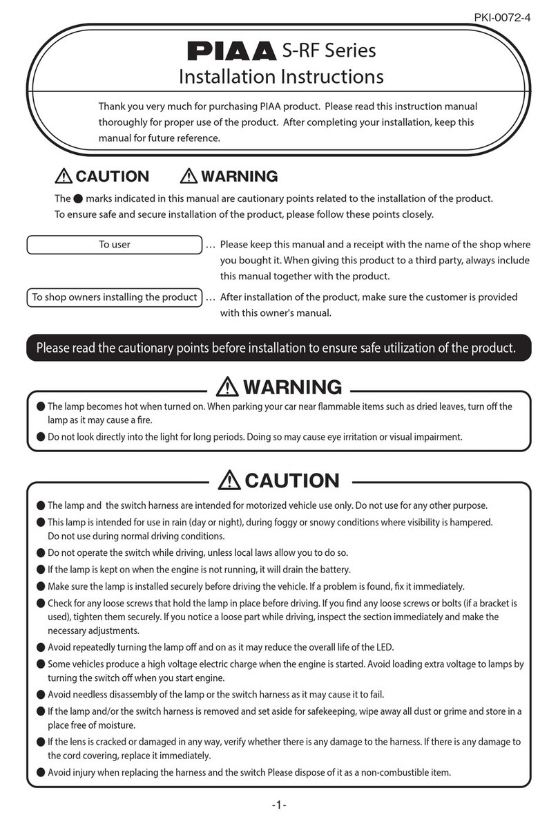 Piaa S-RF Series installation instructions