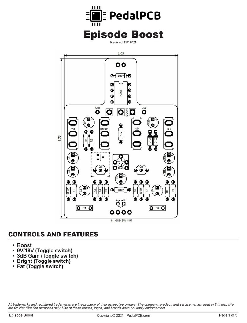 PedalPCB Episode Boost User manual PedalPCB Episode Boost User manual