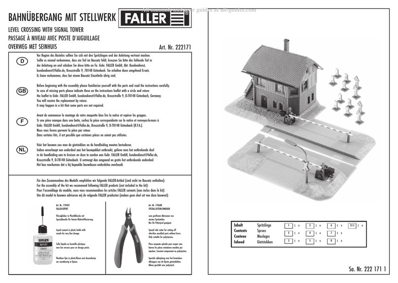 Faller Level Crossing With Signal Tower User manual