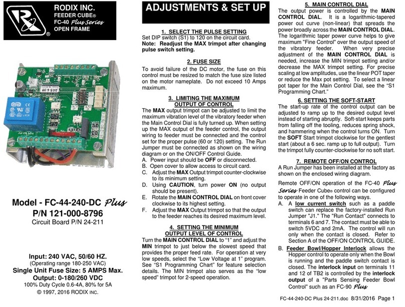 Rodix FEEDER CUBE FC-40 Plus Series User manual