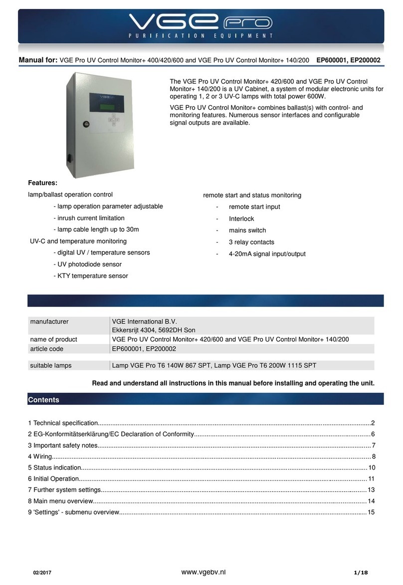 VGE Pro UV Control Monitor+ 420 manual