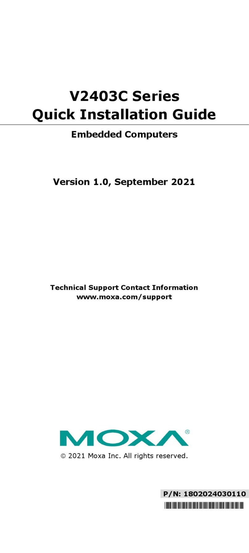 Moxa Technologies V2403C Series Quick installation guide