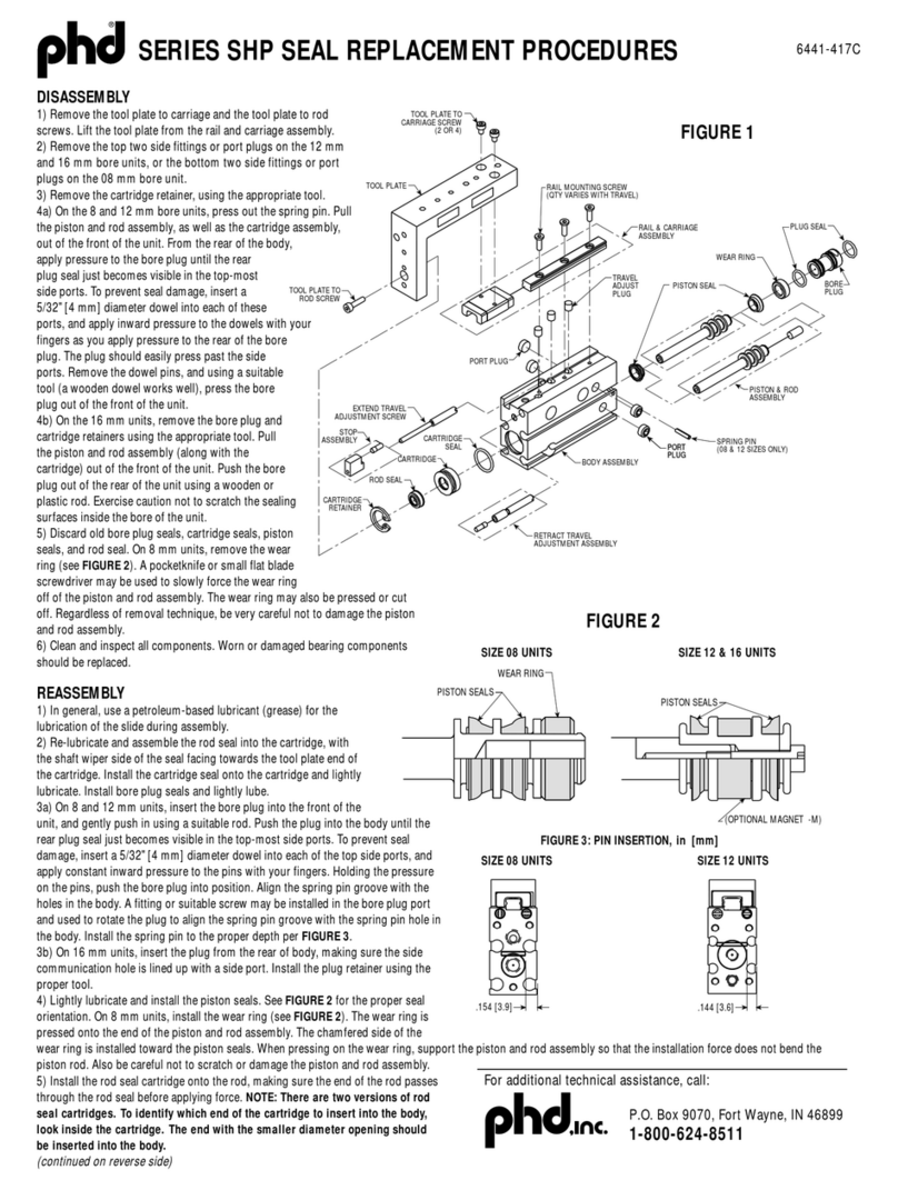 PHD SHP Series REPAIR PROCEDURES