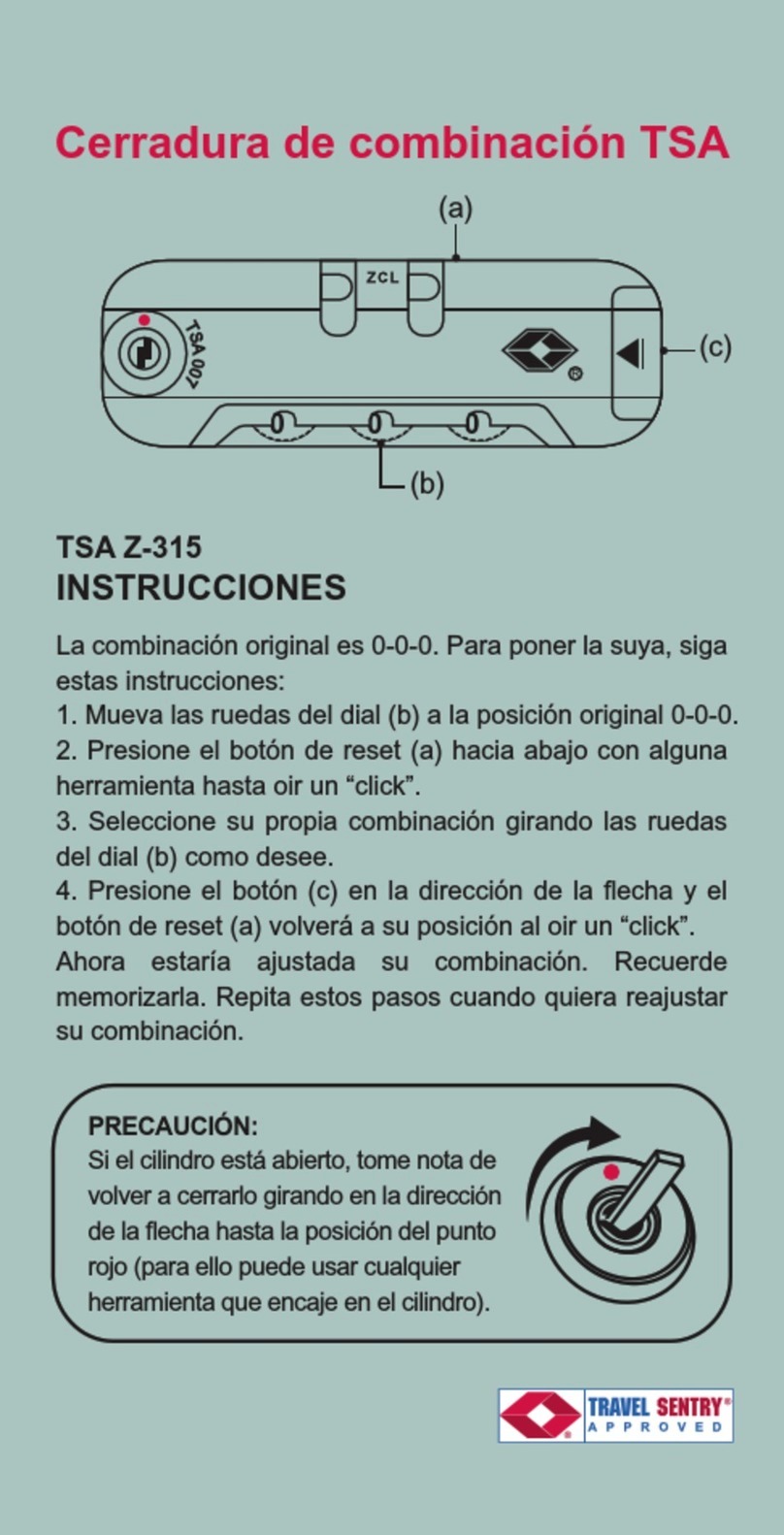 TSA Z-315 instructions