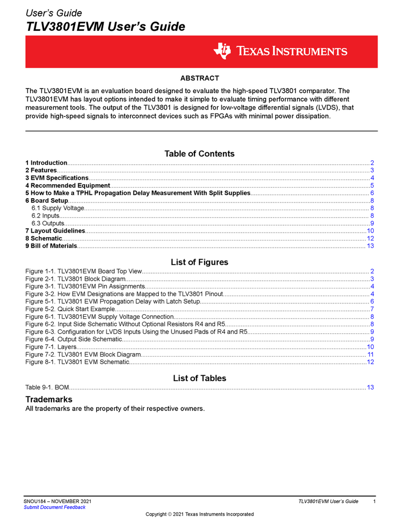 Texas Instruments TLV3801EVM User manual