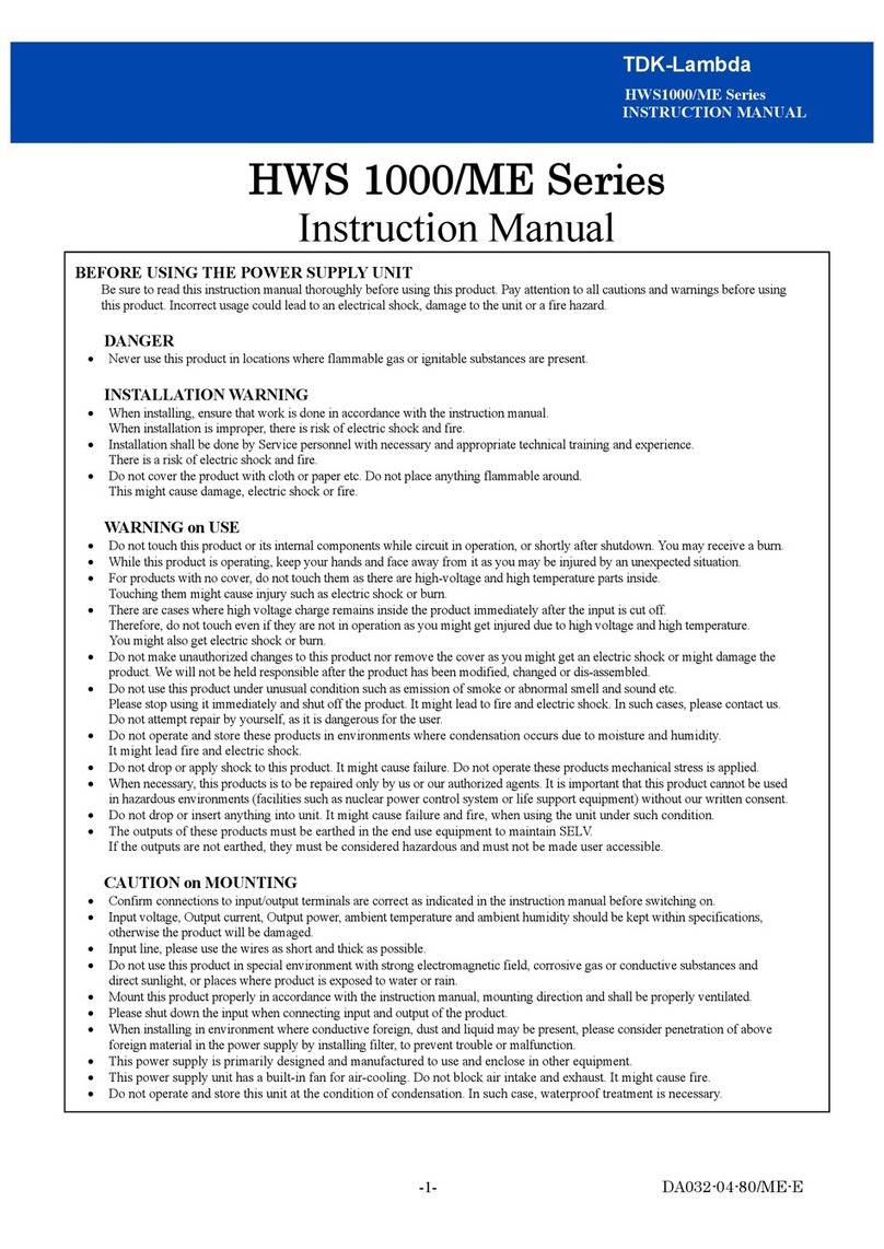 TDK-Lambda HWS 1000/ME Series instruction manual