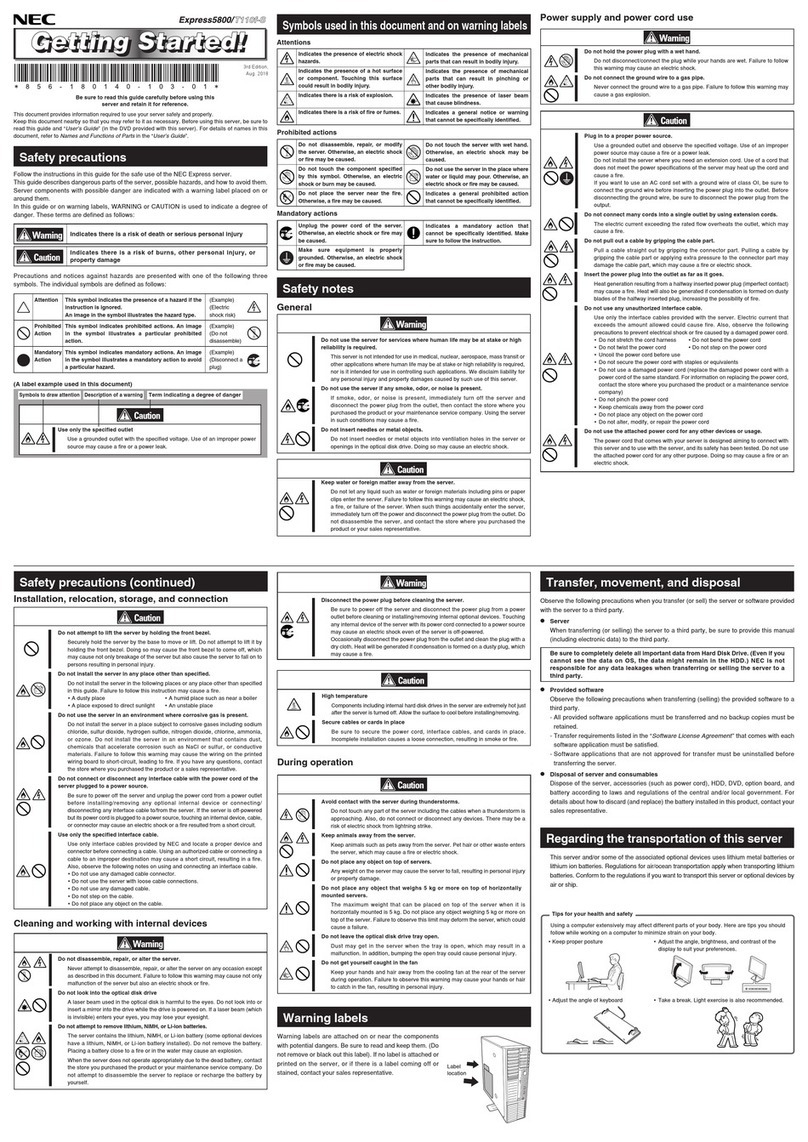 NEC Express 5800 User manual