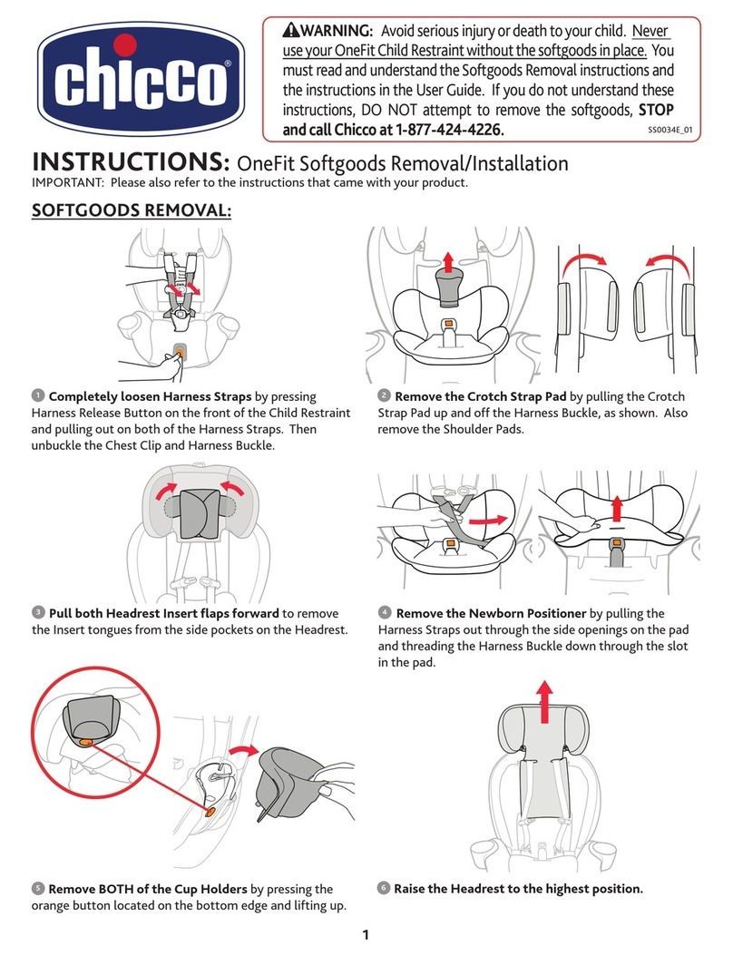 Chicco OneFit ClearTex All-in-One Removal/Installation Instructions