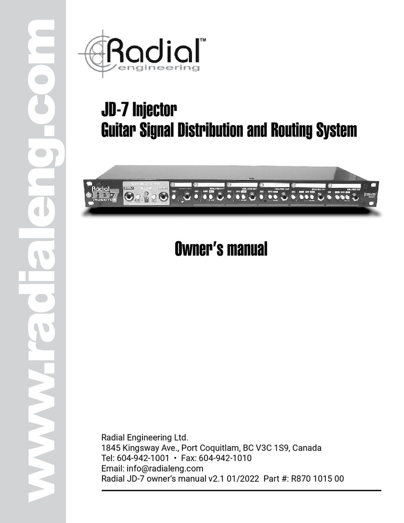 Radial Engineering JD7 Injector User manual Radial Engineering JD7 Injector User manual