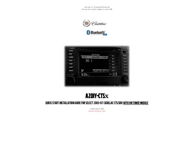 Cadillac A2DIY-CTSx Quick start installation guide