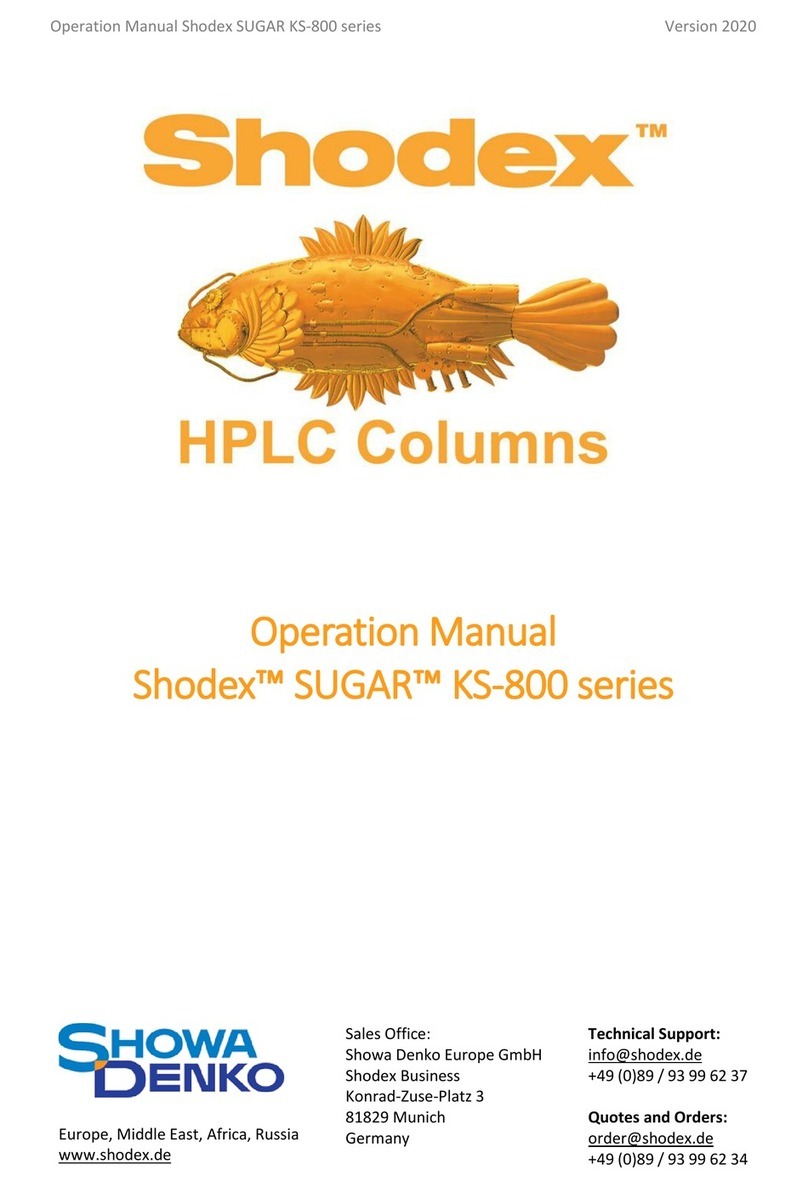 Shodex SUGAR KS-800 Series Operation manual