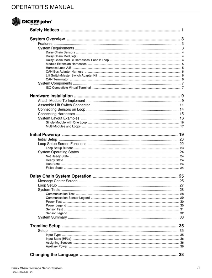 Dickey-John Daisy Chain Blockage manual