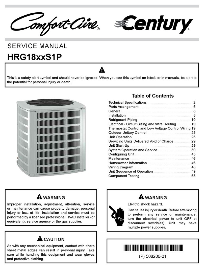 Mars Century Comfort-Aire HRG18 S1P Series Service manual