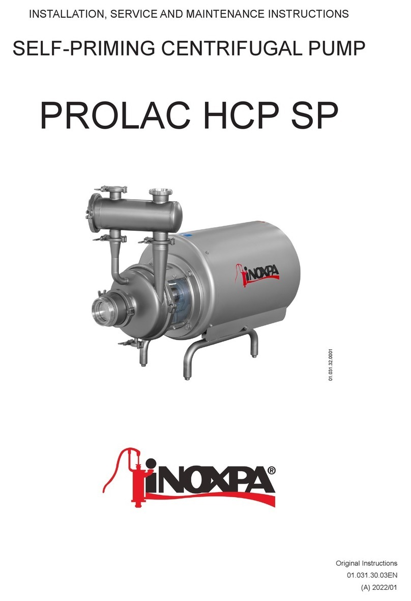INOXPA PROLAC HCP SP Series Installation, service and maintenance instructions