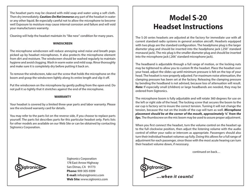 Sigtronics S-20 User manual