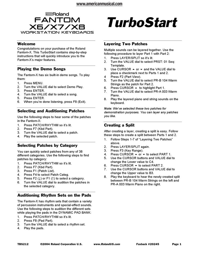 Rolan FANTOM X6 quick start guide