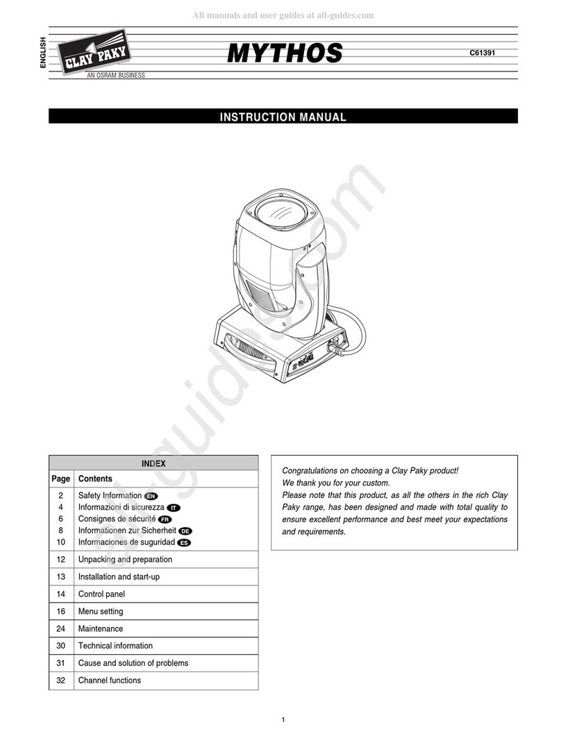 Osram Clay Paky MYTHOS instruction manual