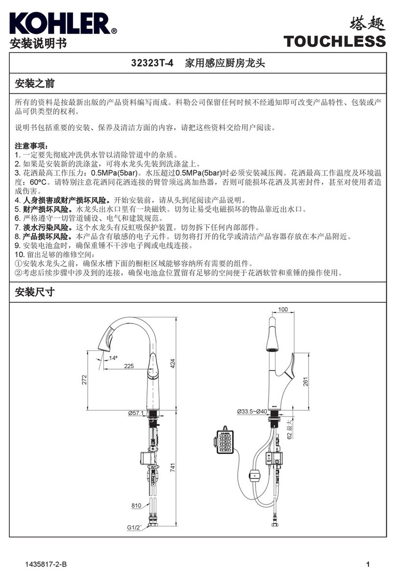 Kohler TOUCHLESS 32323T-4 User manual