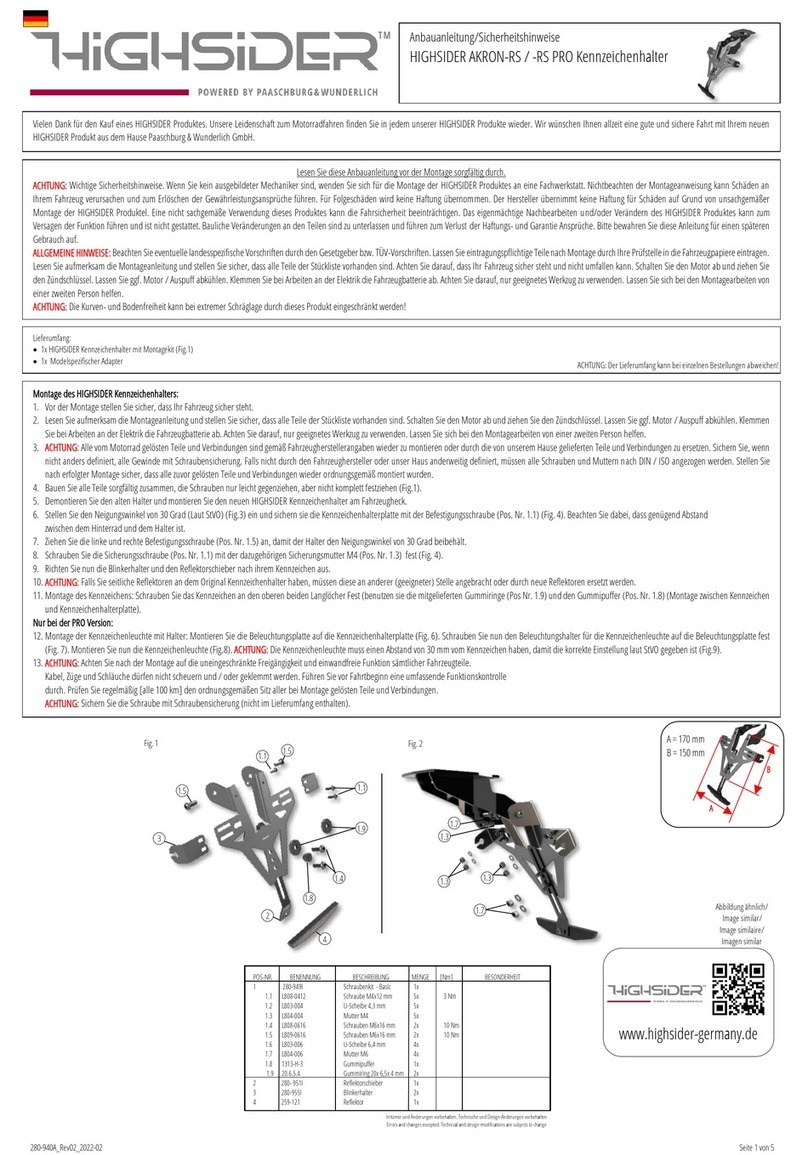 HIGHSIDER AKRON-RS Mounting and safety instructions