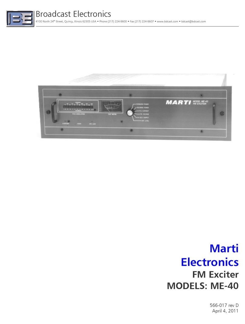 Broadcast Electronics Marti Electronics ME-40 manual