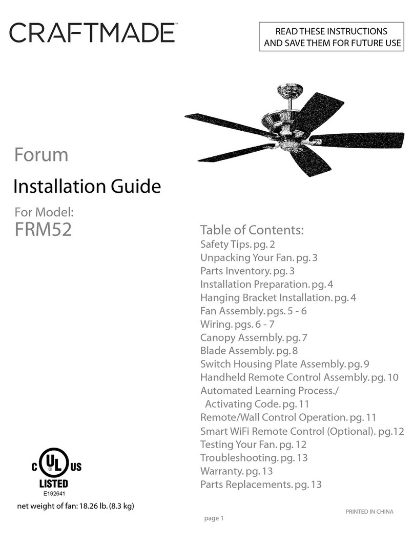 Craftmade FRM52 installation guide