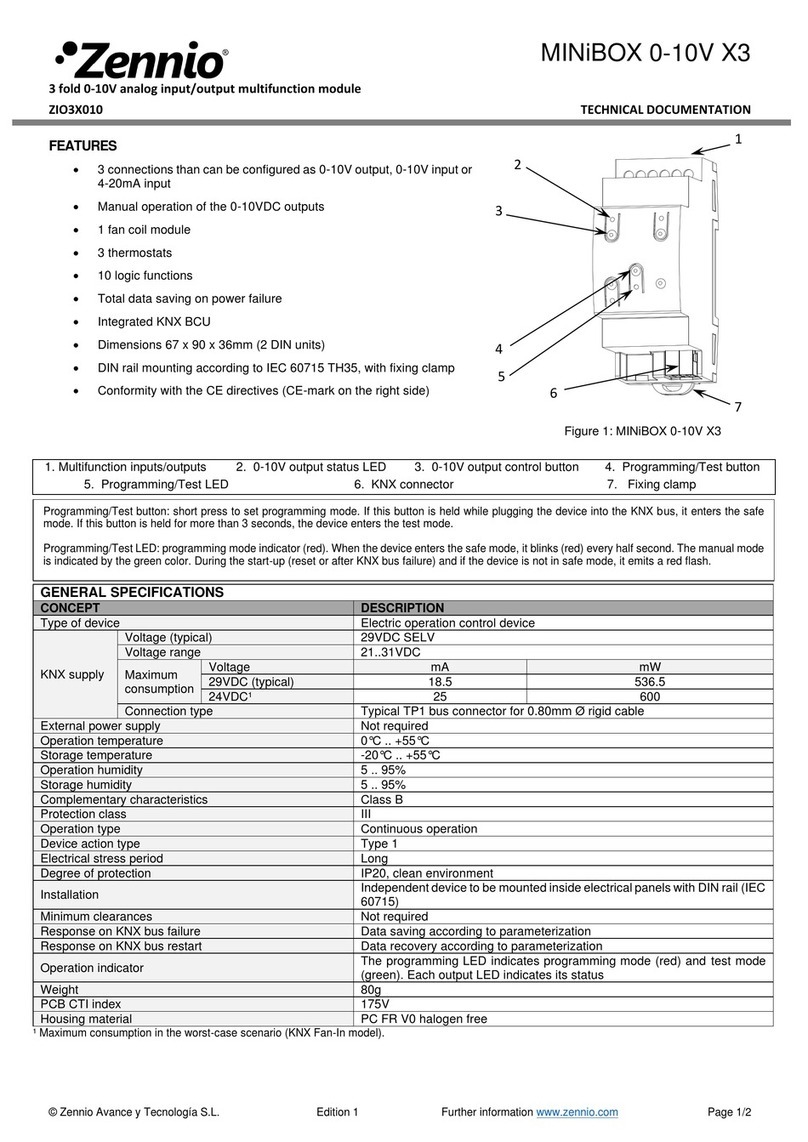 Zennio MINiBOX 0-10V X3 Technical documentation