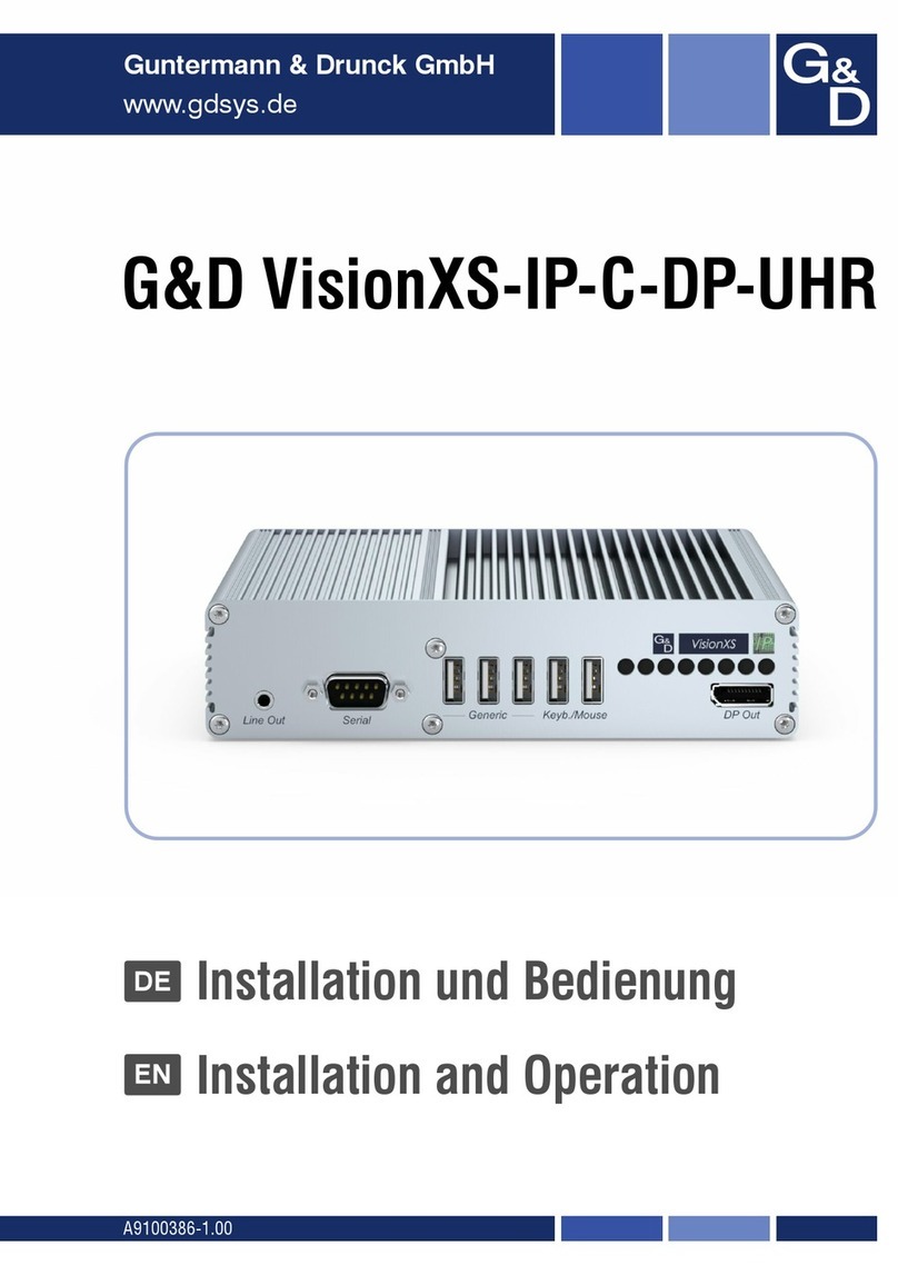 G&D VisionXS-IP-C-DP-UHR Assembly, Installation and Operation