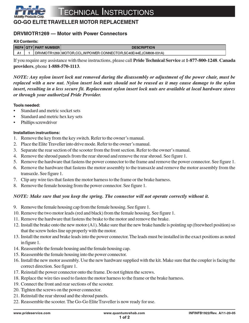 Pride Mobility DRVMOTR1269 Technical instructions