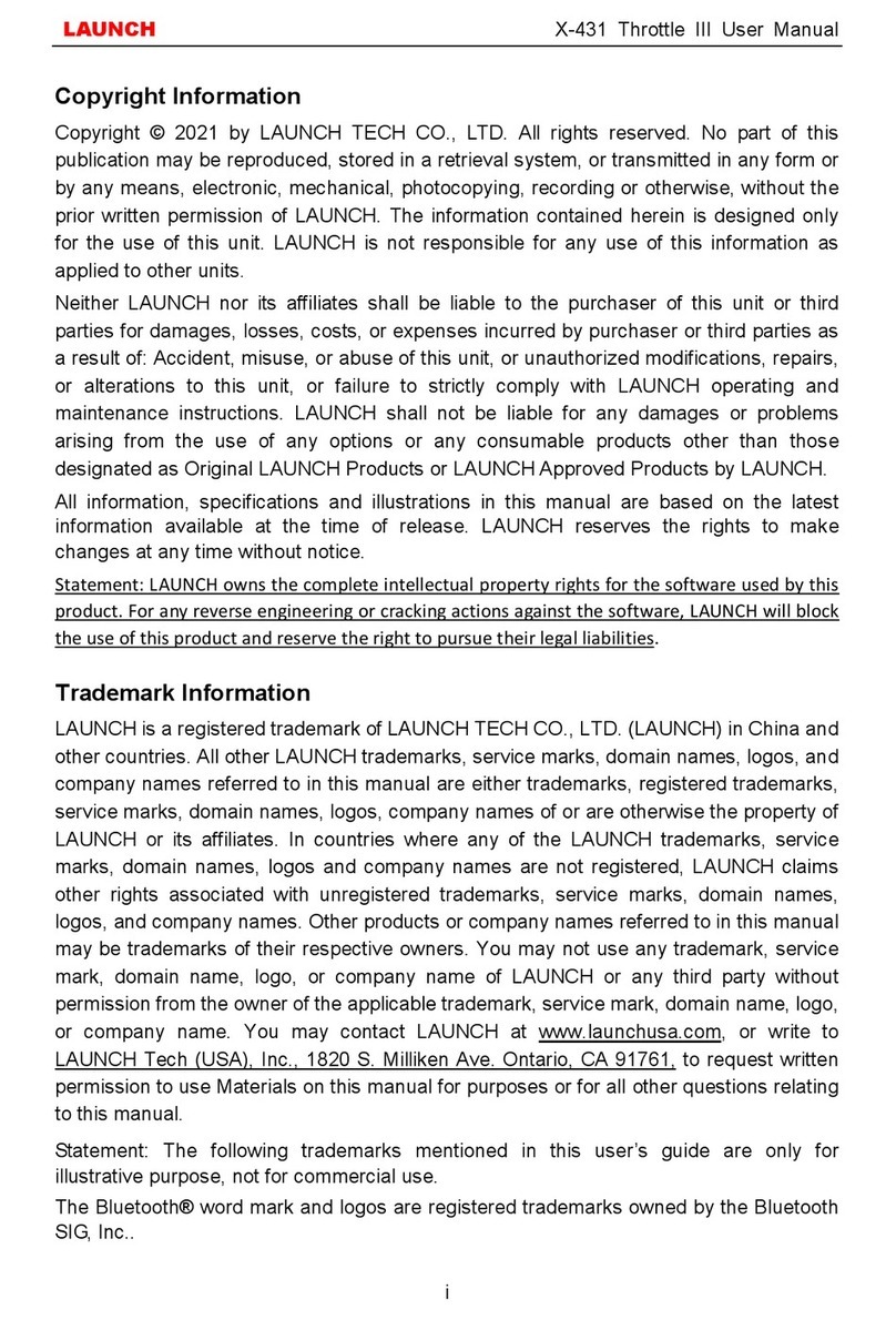Launch X-431 Throttle III User manual