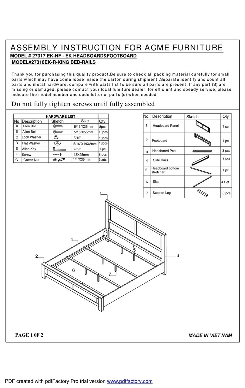 Acme Furniture Vidalia 27317 EK-HF-EK Assembly instructions Acme Furniture Vidalia 27317 EK-HF-EK Assembly instructions