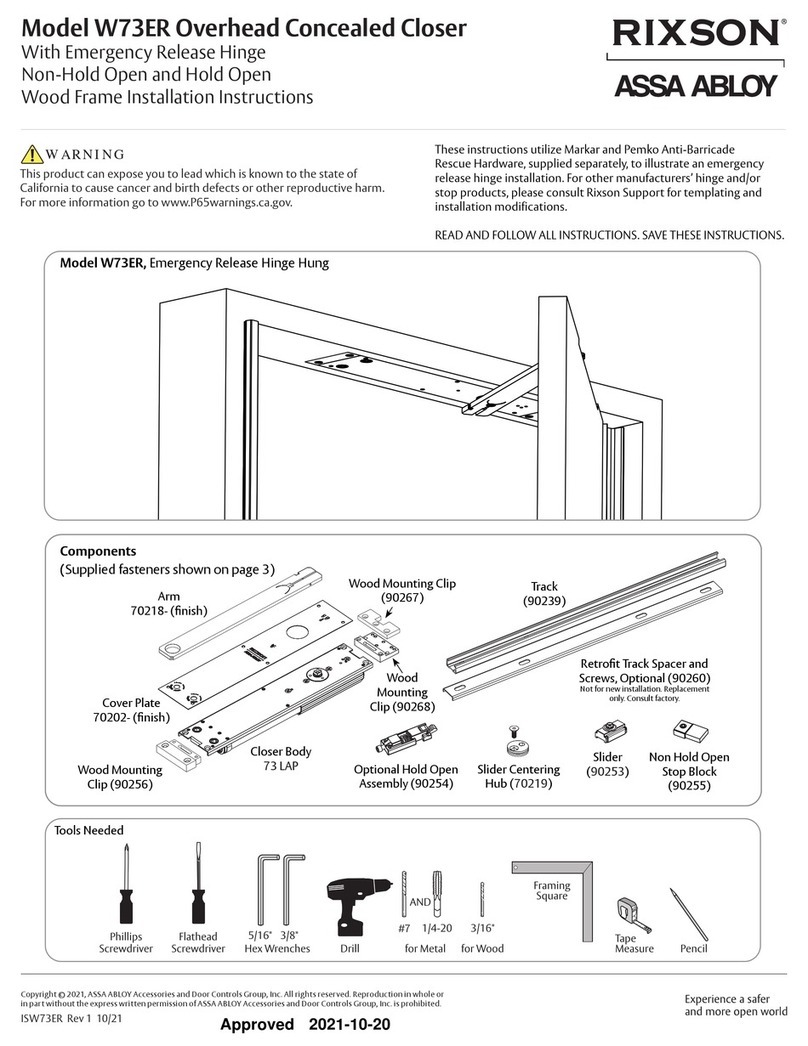 Assa Abloy RIXSON W73ER User manual
