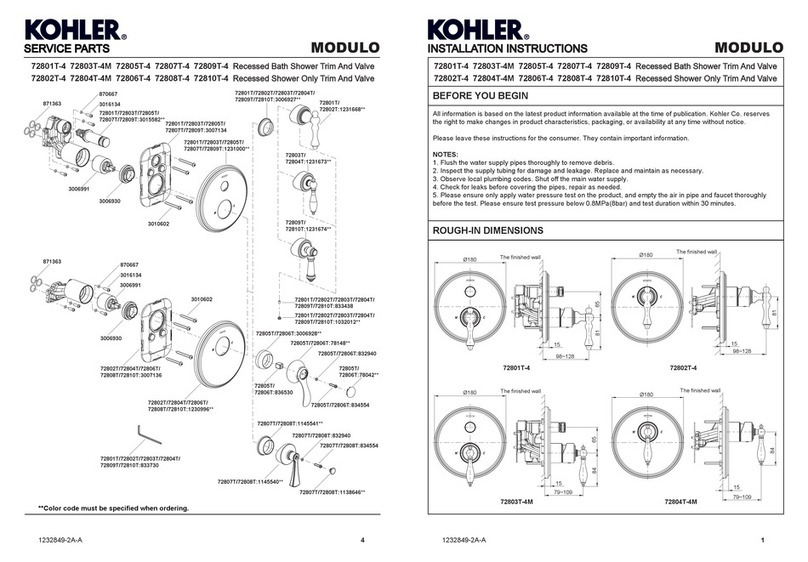 Kohler MODULO 72801T-4 User manual Kohler MODULO 72801T-4 User manual