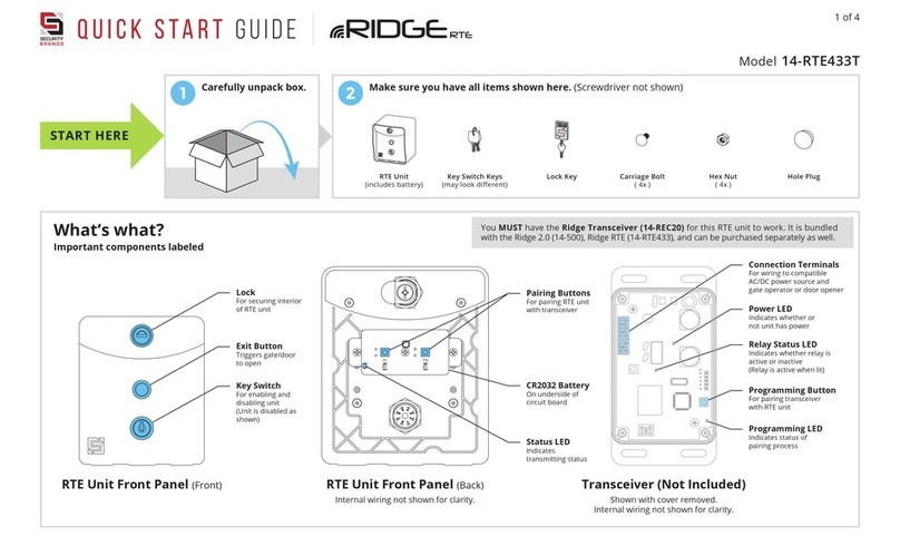 Security Brands RIDGE RTE 14-RTE433T User manual