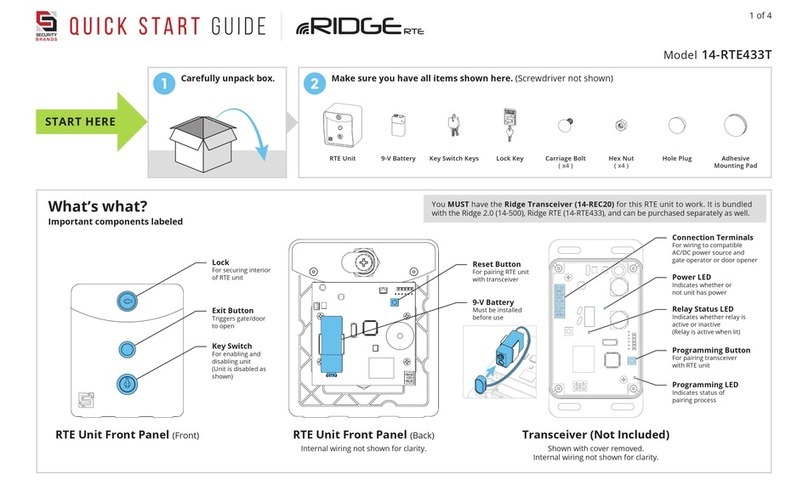 Security Brands RIDGE RTE 14-RTE433T quick start guide