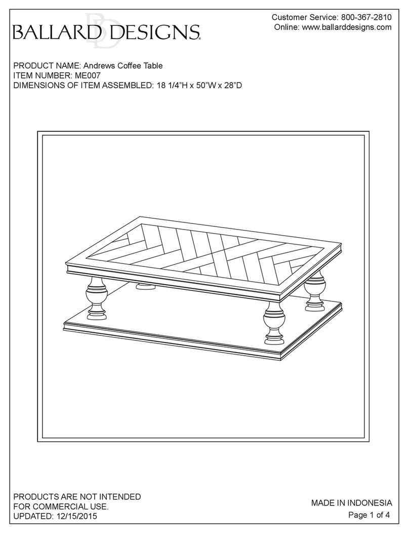 Ballard Designs Andrews Coffee Table ME007 User manual